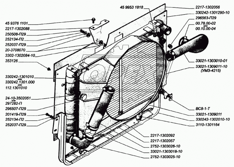 2752-1303026-10 Шланг ШО (патрубок) ф44х54 L=120 радиатора отводящий (120х0х0) ВРТ